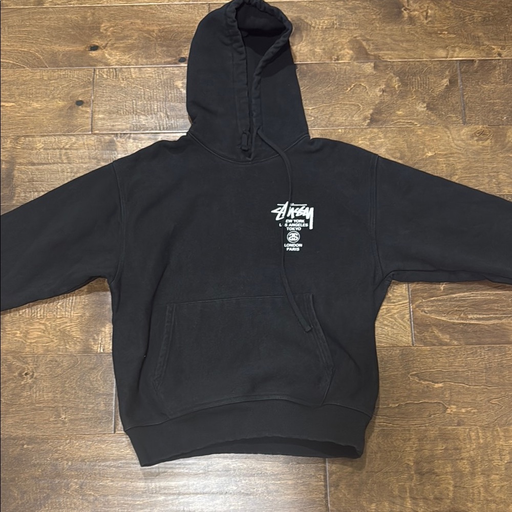 Stussy world tour hoodie black